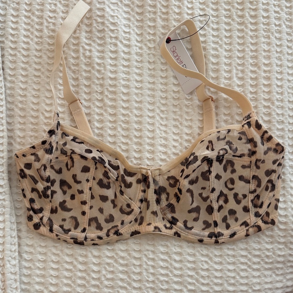 Skarlett Blue Leopard Print Bra - Tan and Black